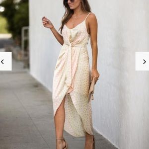 SATIN POLKA DOT TIE DRESS